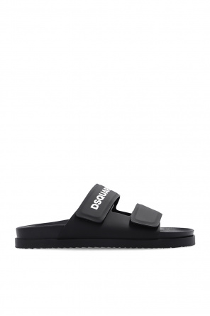 サンダル・ミュール D SQUARED2 Black leather D2 Statement slippers Dsquared2 Black Leather D2 Statement Slippers | italist